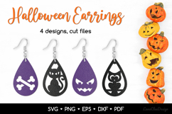 Teardrop Halloween Earrings SVG Cut Files, Halloween Jewelry Product Image 1