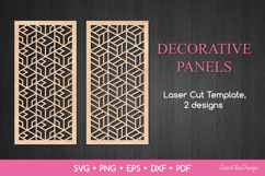 Vertical Panels with Geometric Pattern SVG Laser Cut Product Image 1
