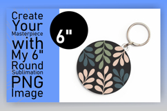 Charming Circle PNG Keychain Artwork , Flowers Product Image 1