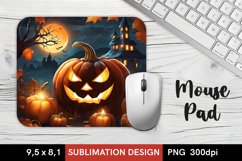 Halloween Night with Pumpkin - Mouse Pad Sublimation PNG Product Image 1