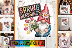 LUMINOUS Sublimation TSHIRT PNG, Easter Gnomes Product Image 1