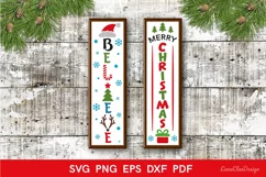 Vertical Merry Christmas and Believe - Porch Signs SVG Product Image 1