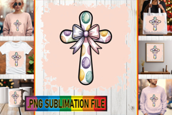 Unique TSHIRT Designs PNG, Cross and Bow Product Image 1