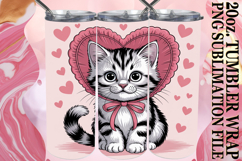 Sweet memories 20oz tumbler wrap, Valentines Cat Product Image 1