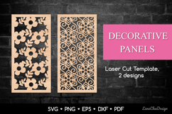 Floral Decorative Vertical Panel SVG, Laser Cut Template DXF Product Image 1
