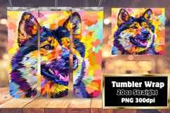 Whimsical Colorful Dog Tumbler Wrap 20oz Sublimation Product Image 1