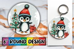 Watercolor Cute Holiday Animals Keychain Sublimation Product Image 1