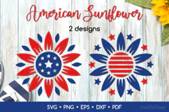 Patriotic sunflower SVG - 2 designs, Happy 4th of July SVG Product Image 1