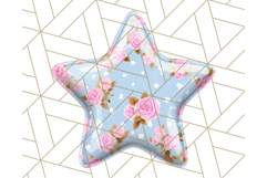 Cute Puffy Star Clipart PNG, 3D Glossy Pastel Stars Clip Art Product Image 3