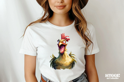 Funny Farm Animals Watercolor PNG | Cow Pig Rooster Horse Product Image 2