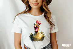 Funny Farm Animals Watercolor PNG | Cow Pig Rooster Horse Product Image 2