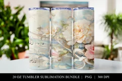 Romantic Melodies 20 oz Skinny Tumbler Sublimation Product Image 1