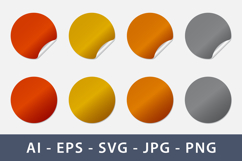 Metallic Round Stickers with Peeled Corner Effect Product Image 1