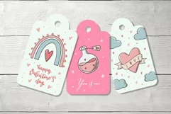 12 Valentine's day labels EPS | PNG | JPG Product Image 3