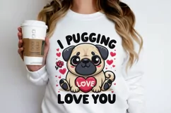 I pugging love you Sublimation PNG. Valentine's day. Product Image 4