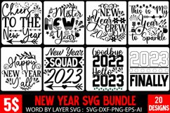 Happy New Year SVG Bundle , New Year Vintage SVG Bundle Product Image 1