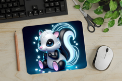 Skunk, Halloween Mouse Pad PNG, Cute Pet Gift Product Image 1