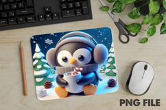 Christmas Penguin, Christmas Animal Mouse Pad PNG Product Image 1