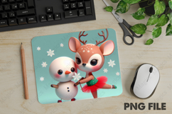 Fawn, Christmas Animal Mouse Pad PNG,Cute Pet Gift Product Image 1