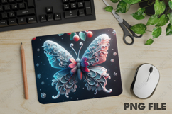 Butterfly, Christmas Mouse Pad PNG,Cute Pet Gift Product Image 1