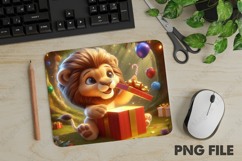 Lion Cub, Christmas Animal Mouse Pad PNG,Cute Pet Gift Product Image 1