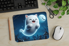 Ghost Cat, Halloween Animal Mouse Pad PNG, Cute Pet Gift Product Image 1