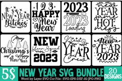 Happy New Year SVG Bundle , New Year Vintage SVG Bundle Product Image 1
