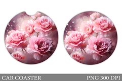 3D Flowers Car Coaster. Flowers Car Coaster Sublimation Product Image 1
