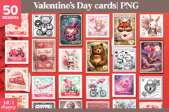 Romantic Valentine Card Vintage Valentine Stamp Card Bundle Product Image 1