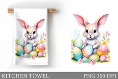 Easter Bunny Kitchen Towel. Bunny Kitchen Towel Sublimation Product Image 1
