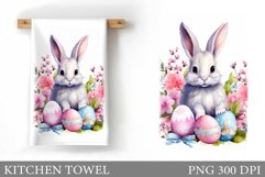 Easter Bunny Kitchen Towel. Easter Kitchen Towel Template Product Image 1