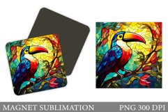 Toucan Magnet Sublimation. Stained Glass Toucan Magnet Product Image 1