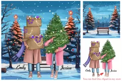 Christmas background, porch wreath on the door Product Image 6