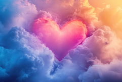 Romantic Sky Love Scene | Soft Pastel Clouds Product Image 1