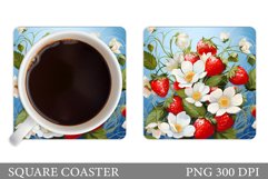 Strawberry Coaster Design. Summer Coaster Sublimation Product Image 1
