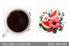 Watermelon Coaster Design. Summer Coaster Sublimation Product Image 1