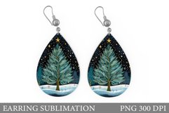Christmas Tree Earring Design. Christmas Earring Sublimation Product Image 1