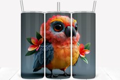3D Cartoon Bird 20oz Skinny Tumbler Wrap Product Image 1