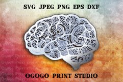 Brain Svg, 3D Layered Mandala SVG cut file 3 layers Product Image 1