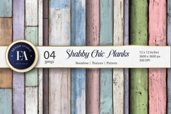 Pastel Painted Wood Planks Cottage Style Digital Paper Product Image 1