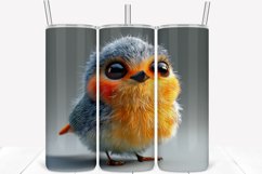 3D Cartoon Bird 20oz Skinny Tumbler Wrap Product Image 1