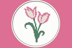 Pink Tulip - PDF Cross Stitch Pattern Product Image 1