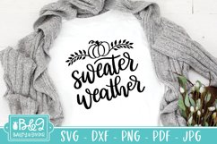 Sweater Weather SVG, Cute Autumn Hand Lettered Cut File Product Image 1