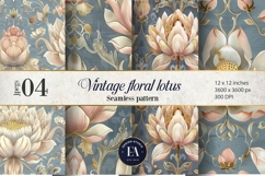 Vintage Mughal Lotus Pattern | Indian Lotus Floral Texture Product Image 1
