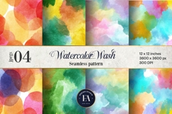 Watercolor Wash Digital Paper | Seamless Rainbow Texture Product Image 1
