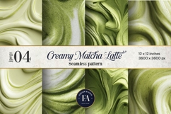Matcha Latte Swirl Pattern, Creamy Matcha Abstract Paper Product Image 1