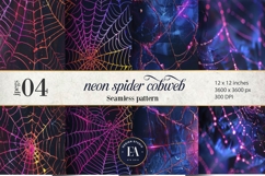 Neon Cobweb Digital Papers, Spooky texture Product Image 1