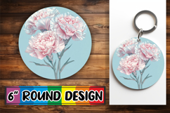 Creative Circle PNG Keychain Artwork , Beauty Flower Product Image 1