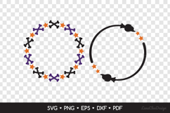 2 Circle Halloween Frames SVG, Round Halloween Monograms SVG Product Image 2