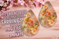 Floral Pattern Teardrop Earring Design - Sublimation Product Image 1